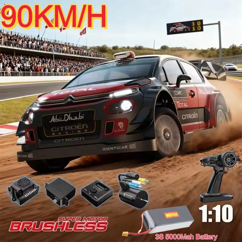 

Радиоуправляемая машинка-трак 1:10, бесщеточная, высокоскоростная, 90 км/ч, с шасси из сплава, подсветкой, управлением через приложение