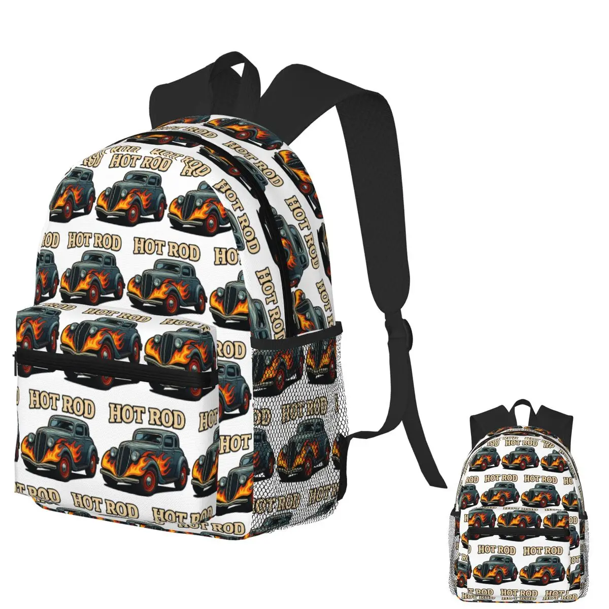 

Hot Rod Student Backpack School Bag Hiking Travel Daypack for Boys Girls Bookbag Shoulder Bags