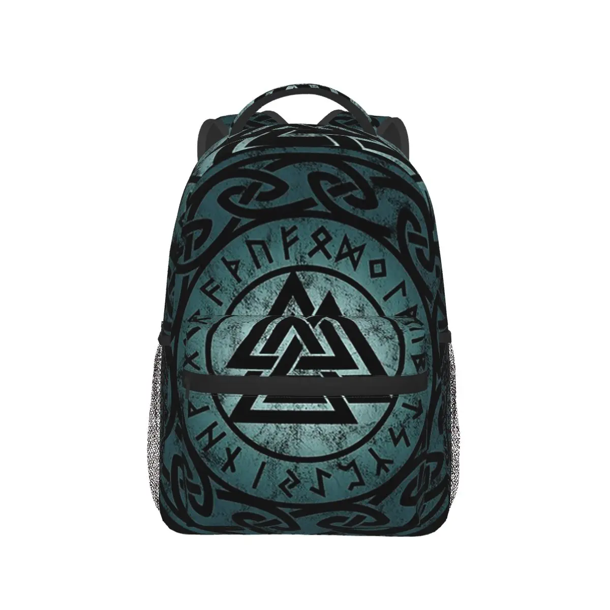 

Valknut And Runes On Wood Norse Viking Odin Backpack Hot Sale Daypack Boys Girls BookBag School Bag Shoulder Bags for Men Women
