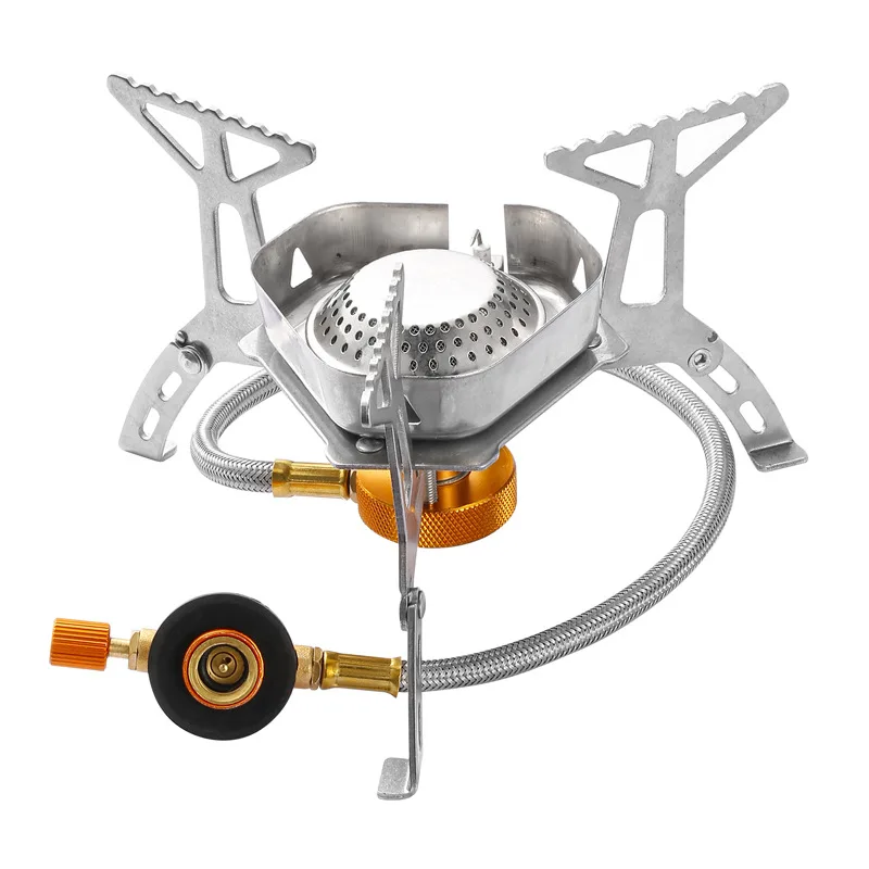 Tourist Burner Camping Wind Proof Gas Stove Outdoor Strong Fire Stove Heater Portable Folding Ultralight Picnic Cooker