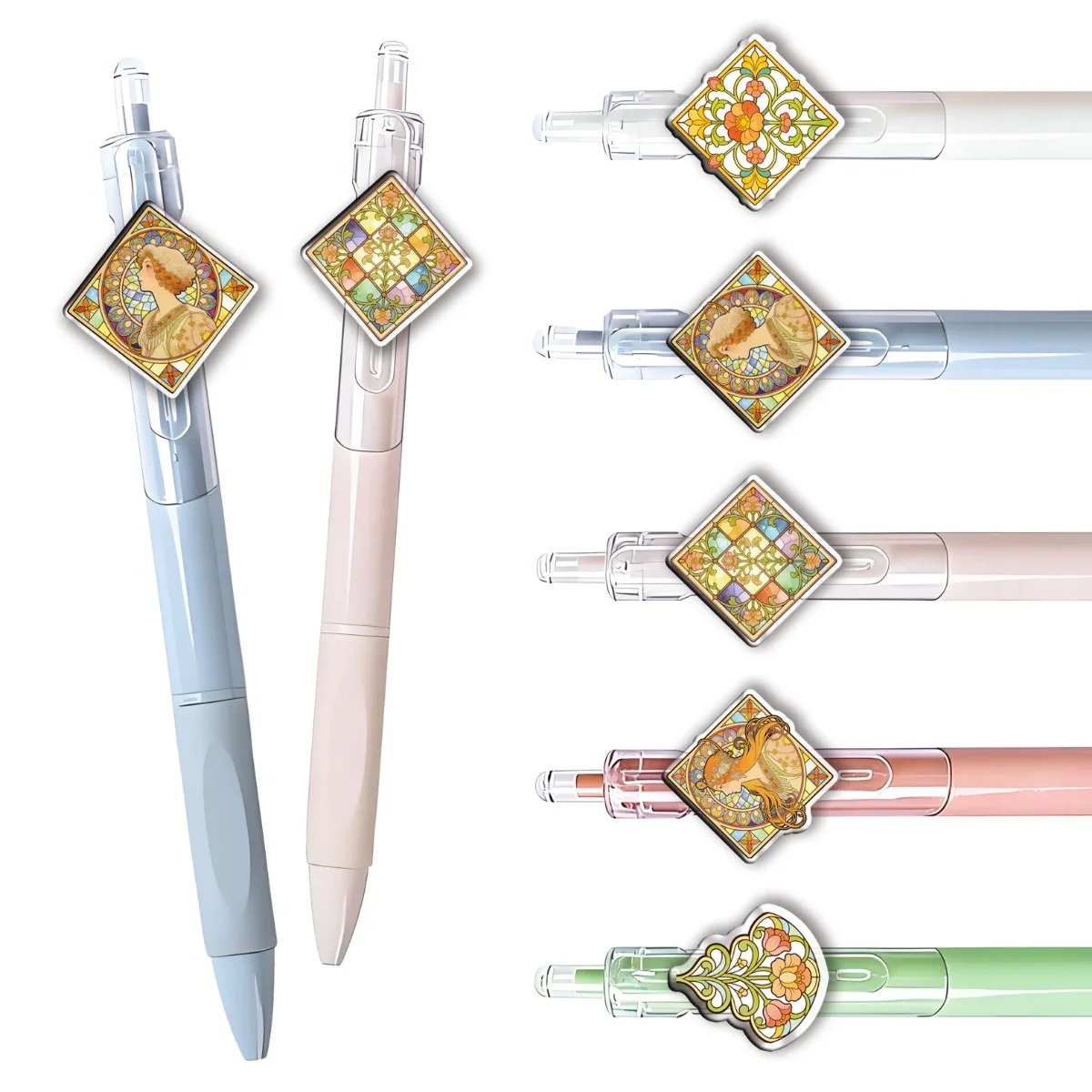 

5PCS/10PCS Summer Flower Window White Ballpoint Pen Student Writing Office Stationery Small Business Supplies