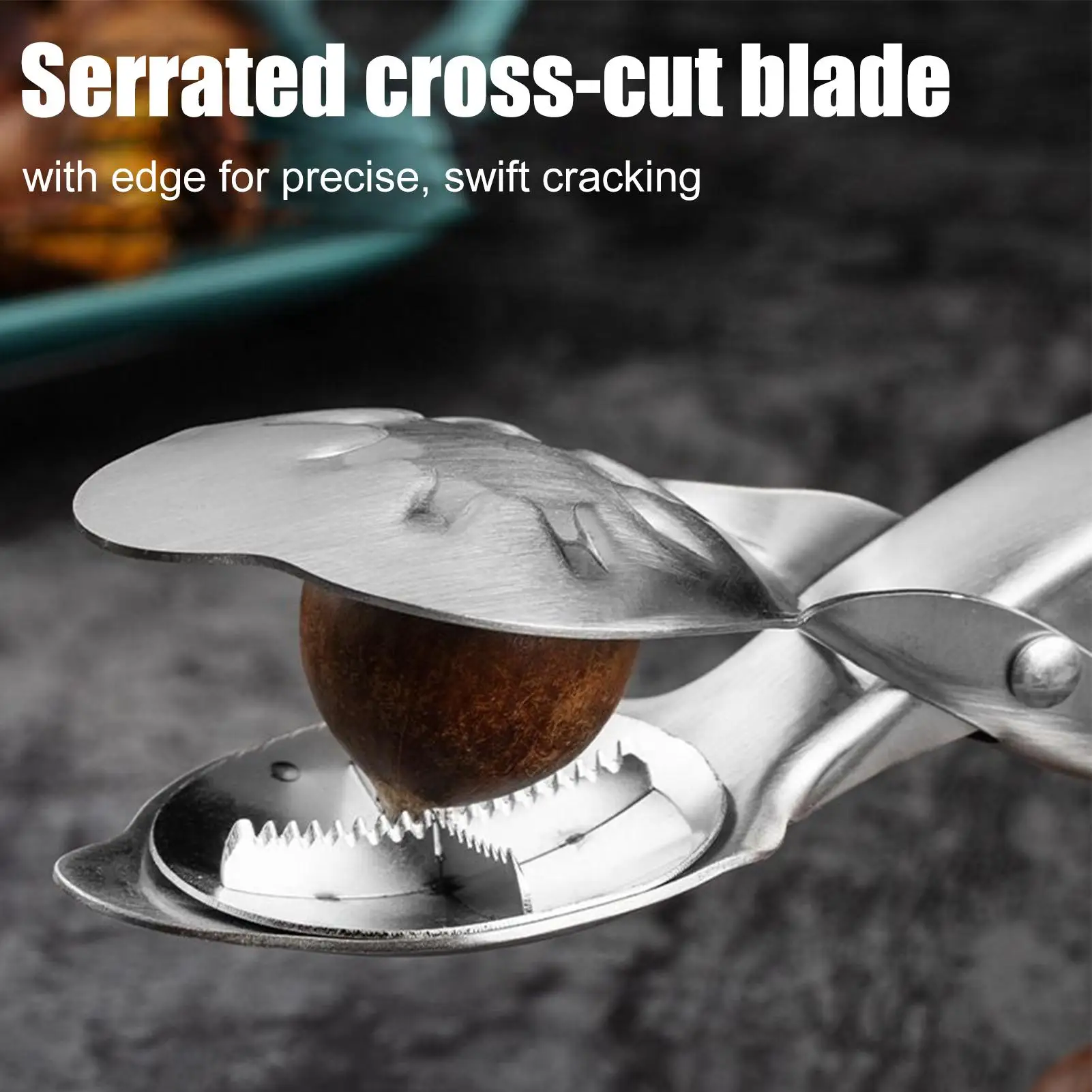 

Chestnut Opener Stainless Manual Chestnut Clip Jagged Design Ergonomic Pecan Cracker For Home Kitchen Restaurant Chef Adult