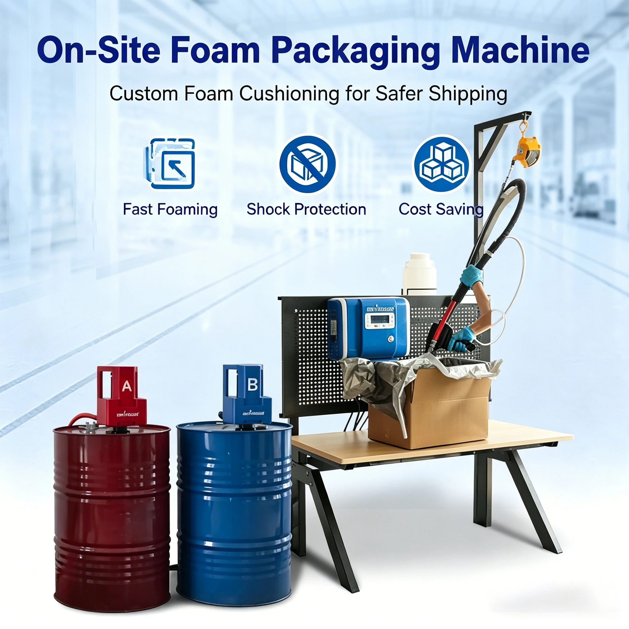 Customized Pu Foam Injection Packaging Machine For Instant Shockproof Packaging Polyurethane Custom Foam Packing Machine