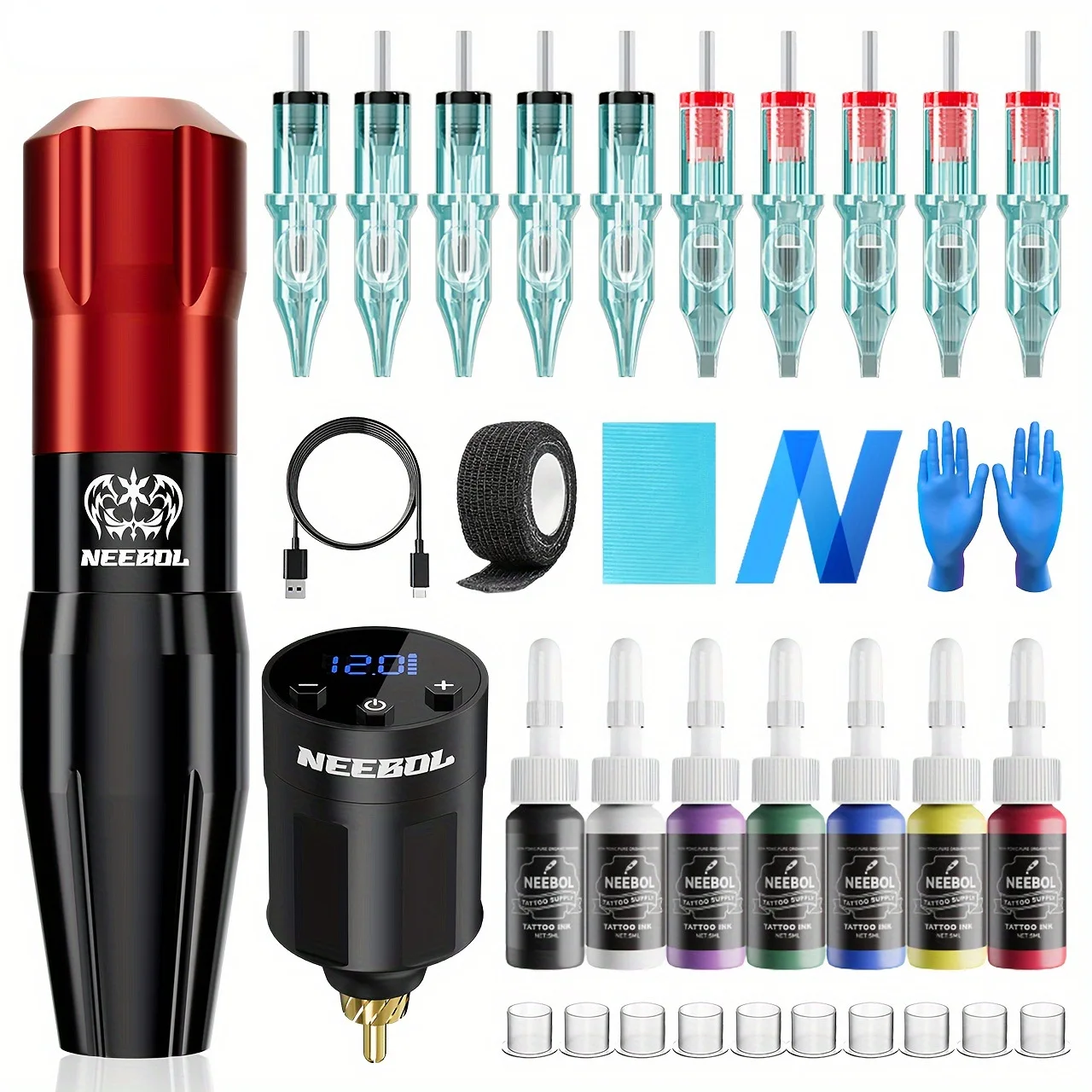 

Wireless Tattoo Pen Kit Rotary Tattoo Gun Machine With Rechargeable Battery InterfaceFor Artists And Beginners