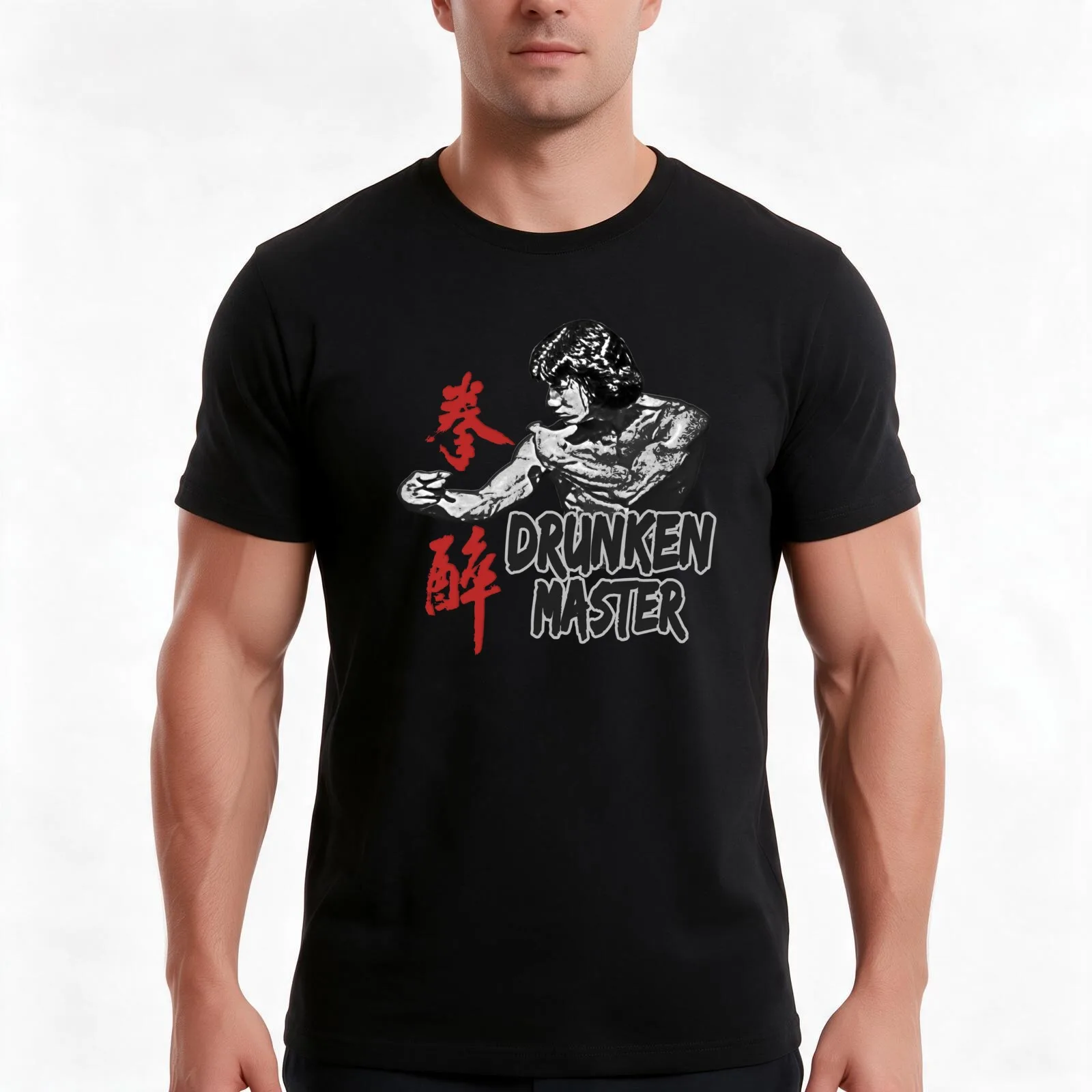Jackie Chan Drunken Master Kung Fu Martial Arts Fighter T-Shirt, Summer Casual Cotton Tee, Oversized Streetwear Tops