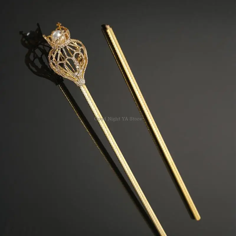 ปฏิบัติ Magicked Scepter สำหรับเด็กปาร์ตี้เวทีแสดงเครื่องแต่งกายอุปกรณ์เสริมประกาย Rhinestones ทองแดง