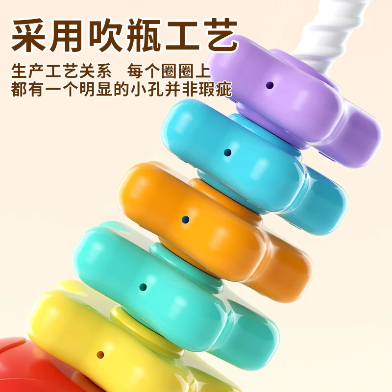 Rainbow Rotating Tower Stacking Joy 6-month-old Baby Rotating Joy 1-2 Year Old Baby Toy Puzzle Early Education 9-month