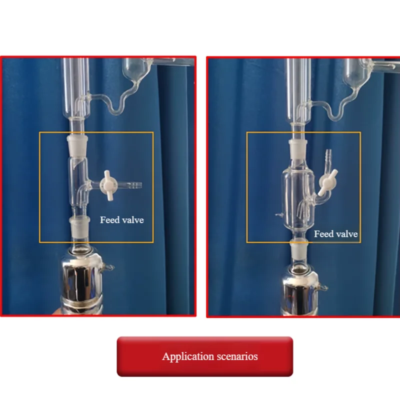 Distillation tower fractionating column feeding valve, insulation device, distillation head accessories, PTFE valve view 4