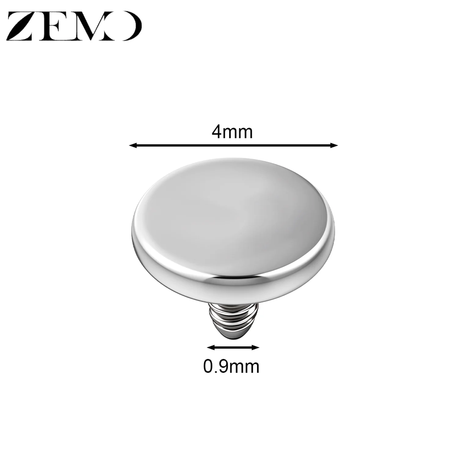Stainless Steel Dermal Anchor Top with CZ Crystal