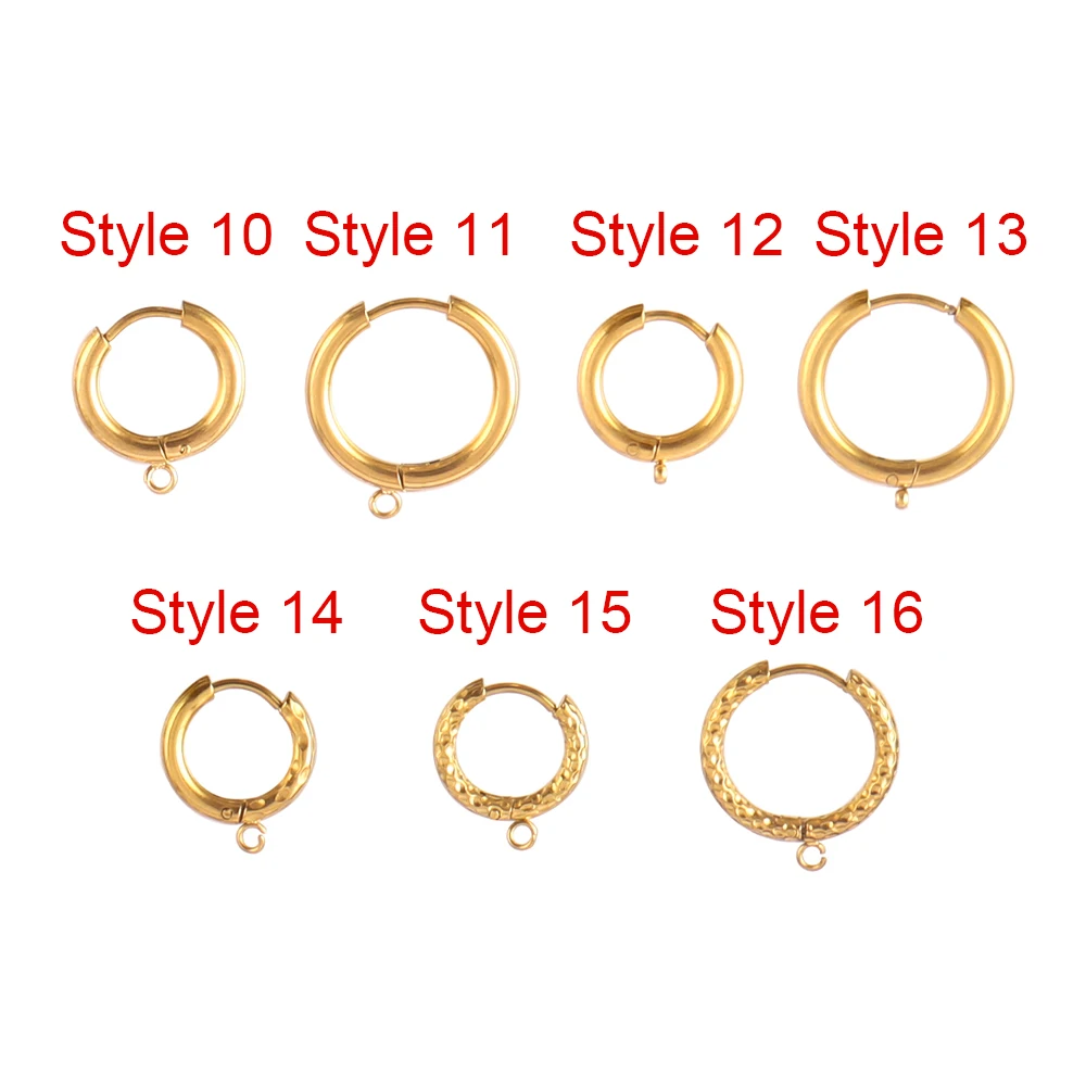 10-50pcs/lot 316 Stainless Steel Earrings French Hoop Earring Clasps Fitting Ear Setting Base For DIY Jewelry Making Supplies