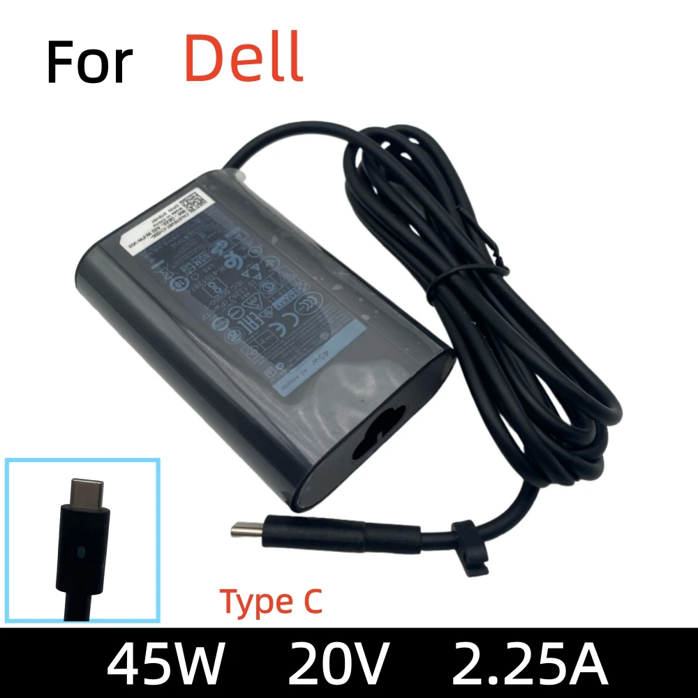 Geniune 45W USB-C Power Adapter 20V 2.25A Type C Laptop Charger For Dell Latitude 3410 7370 5175 5320 Notebook