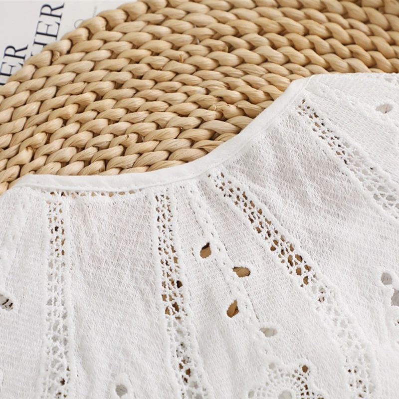 Lace Fake Collar Embroidered Hollow Detachable False Collars Tether Closure Trendy Summer Dress Adornment