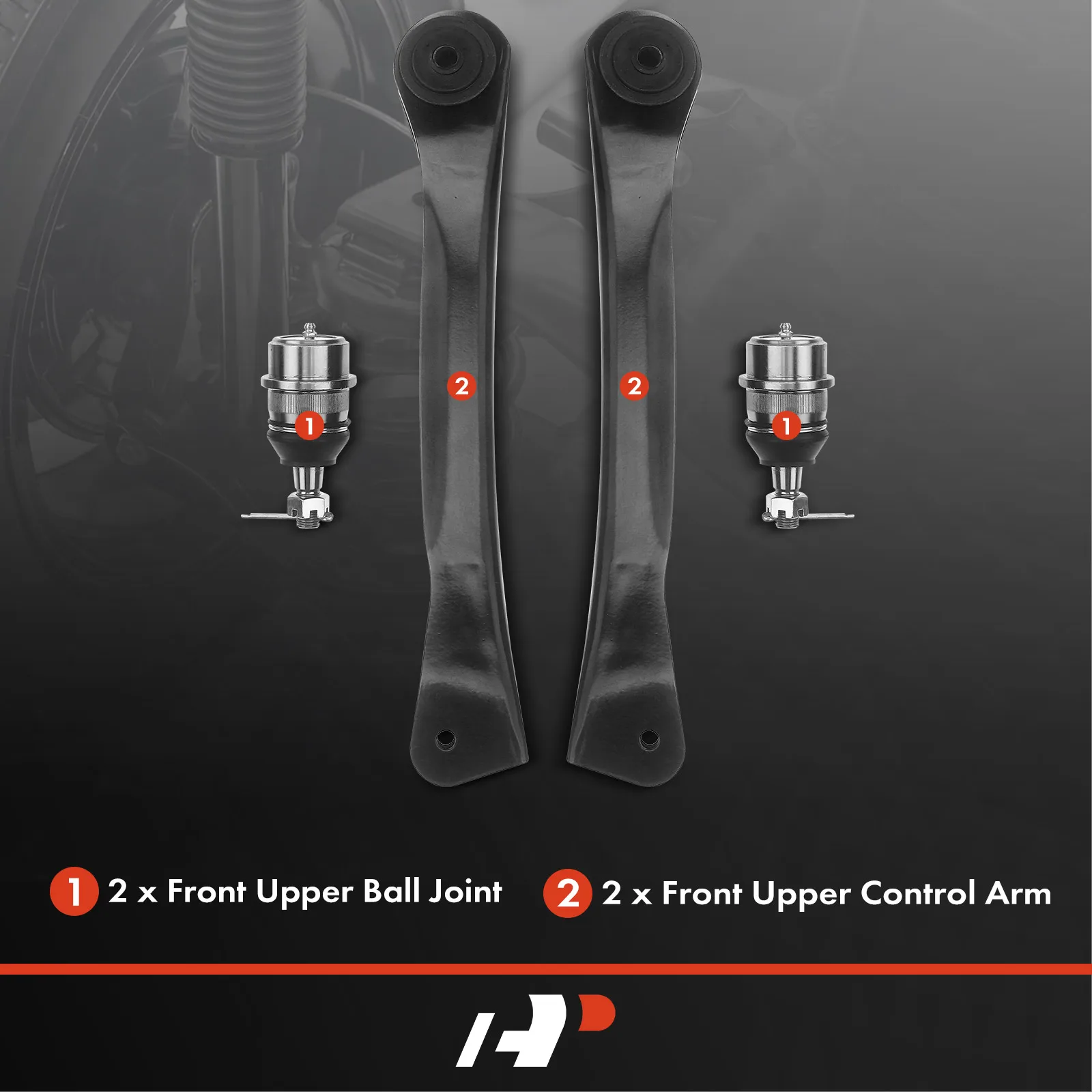 A-Premium 4x Front Upper Control Arm & Ball Joint for Jeep Grand Cherokee 1993-1998 Wrangler TJ 1997-2006 Cherokee 1991-2001