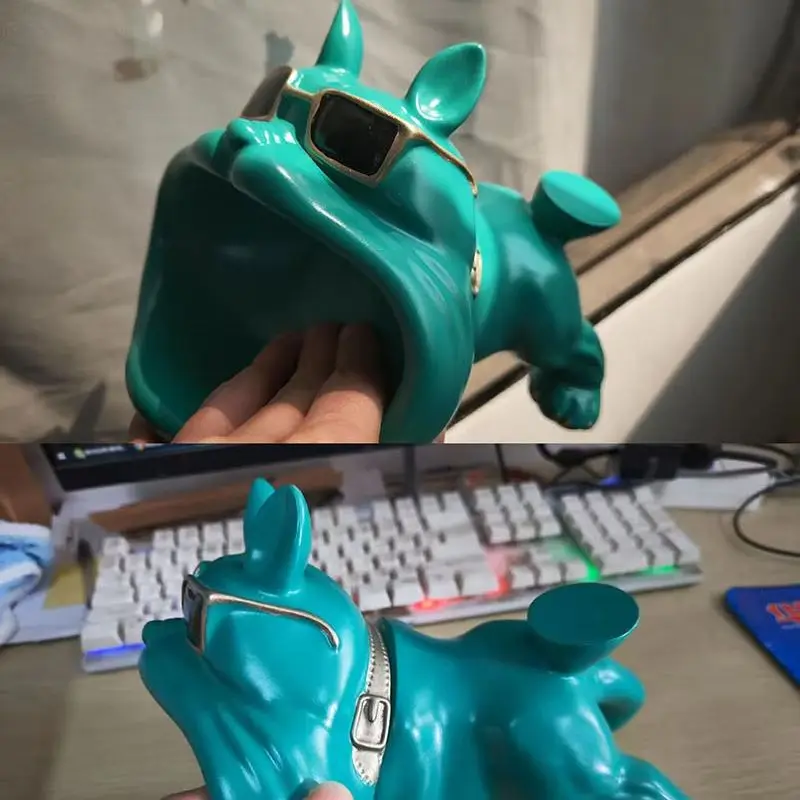 

Многофункциональная креативная статуэтка-поднос в виде бульдога для хранения мелочей в гостиной и спальне, украшение для дома, подарок