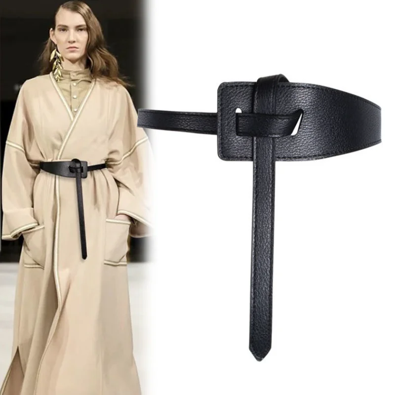 New Women Belt for Dress PU Bowknot Wide Belts Simple Wrap Waistband Coat Corset Designer Luxury Brand Cummerbunds Waistbelt