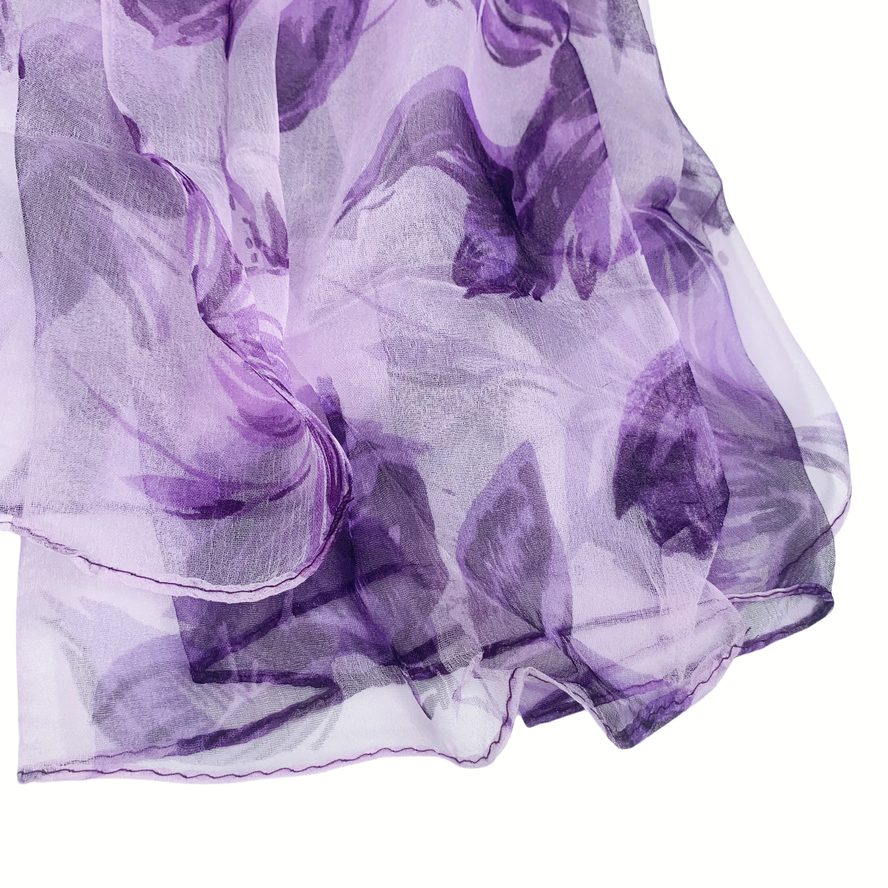 100% pure silk scarf scarves brand new fashion scarves 110Cm*180Cm Neckerchief hijabs long silk scarves purple blue leaves