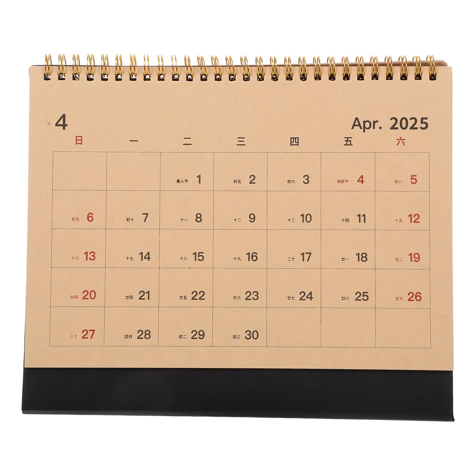 

1Pcs 2025 Standing Desk Calendar Page Daily Planner Office Home Use Sturdy Paper Metal Mini Schedule Holiday Tracker