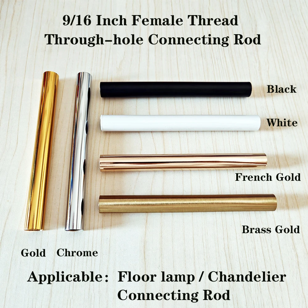 

Внутренняя соединительная трубка с внутренней резьбой 9/16 дюйма, полый прямой стержень, черный/белый/золотой/серебристый, внутренняя зубчатая трубка, аксессуары для освещения