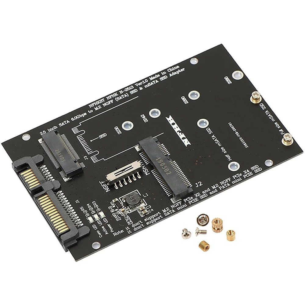 M.2 NGFF mSATA SSD เป็น2.5นิ้ว SATA 6.0Gbps อะแดปเตอร์2 in 1การ์ดสนับสนุนพีซีฮาร์ดดิสก์แล็ปท็อปไดอะแกรม
