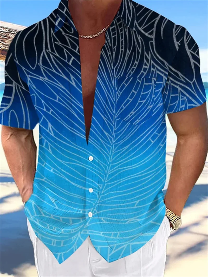 2025 Retro Colorful Peace Pattern Men's Shirt 3D Printed Short Sleeve Collar Shirt Summer Street Button Shirt