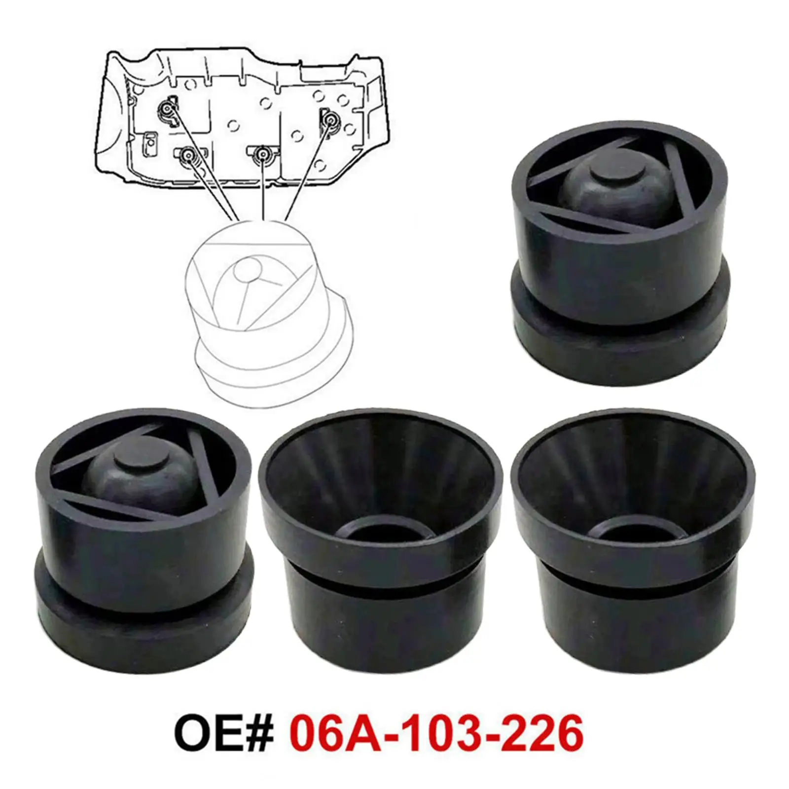 Auto Engine Cover Grommet Connector Rubber Stop Black 06A103226 for Skoda Octavia for vw Polo Seat Altea for audi Q5