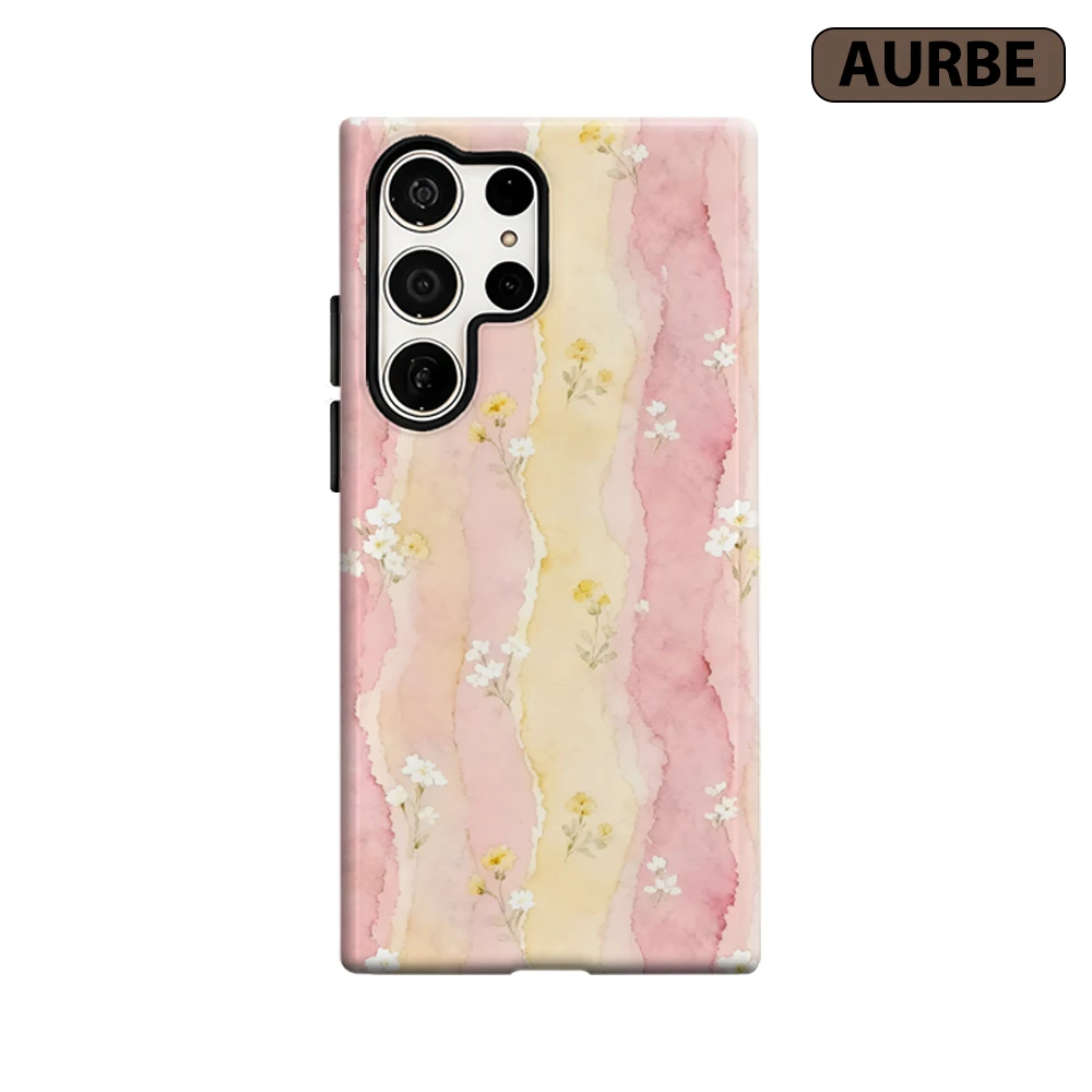 Watercolor Ripples Phone Case for Samsung Galaxy S26 S25 Ultra S24 S23 Ultra Plus Shockproof Double Layer Tough Back Cover