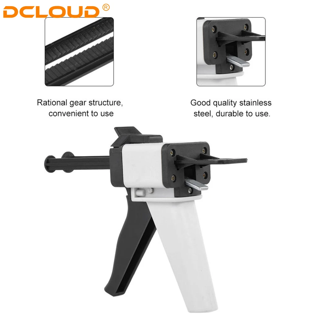 1Pc Dental Impression Mixing Dispensing Gun Universal 1: 1 / 1: 2 Pistolet dozujący z gumy silikonowej 4: 1 / 10: 1 Narzędzia dentystyczne Materiały