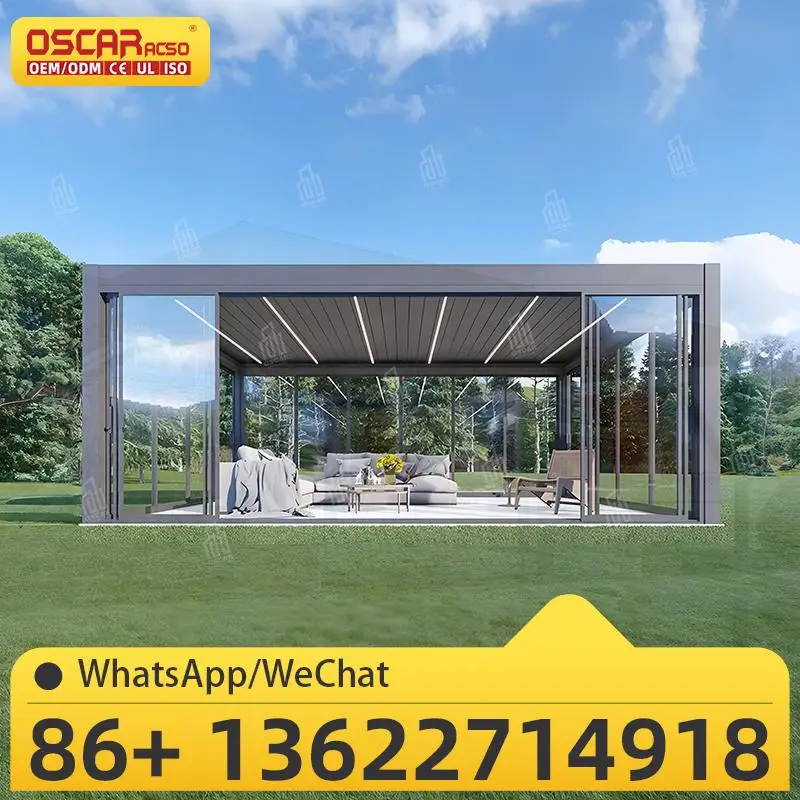 

Sustainable Motorized Outdoor Louvered Rainproof Pergola for Garden Patio Ideal for UK Backyards and American Porches pergola