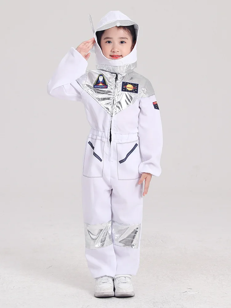 Kids Astronaut Costume Space Suit Adventure Jumpsuit Kid Halloween Cosplay Costume Carnival Full Dressing Ball Rocket Space Suit