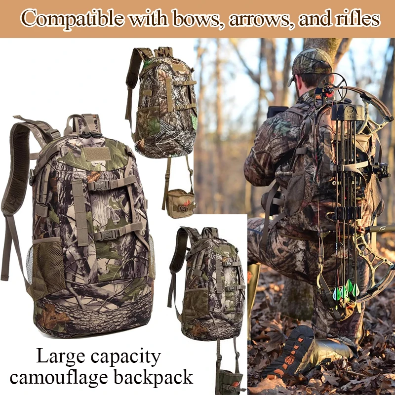 Camouflage Bag, Large Capacity, Waterproof Hunting Rifle, Composite Bow Bag, Multifunctional Hunting Backpack