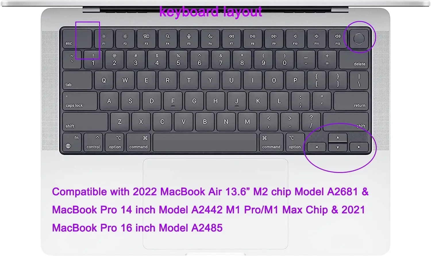 Russian Silicone Keyboard Cover For MacBook Air 15 M3 A3114 M2 A2941/ MacBook Air 13 M3 A3113 M2 A2681/ Mac Pro 14 M3 M2 M1