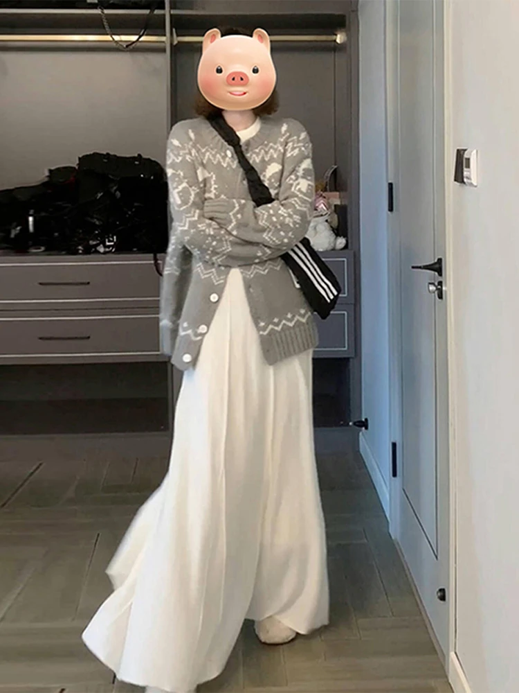 

Новая белая вязаная юбка А-силуэта Miu Sle для женщин, весна 2026, ранний сезон, с высокой талией, из смесового полиэфирного волокна