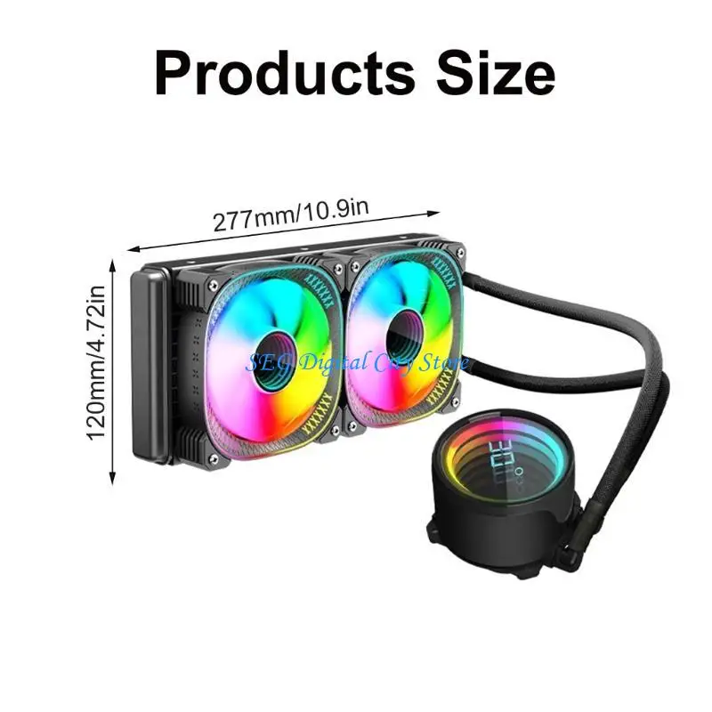 Système refroidissement liquide CPU U75B 240 mm avec éclairage ARGB personnalisable pour les constructions PC haut