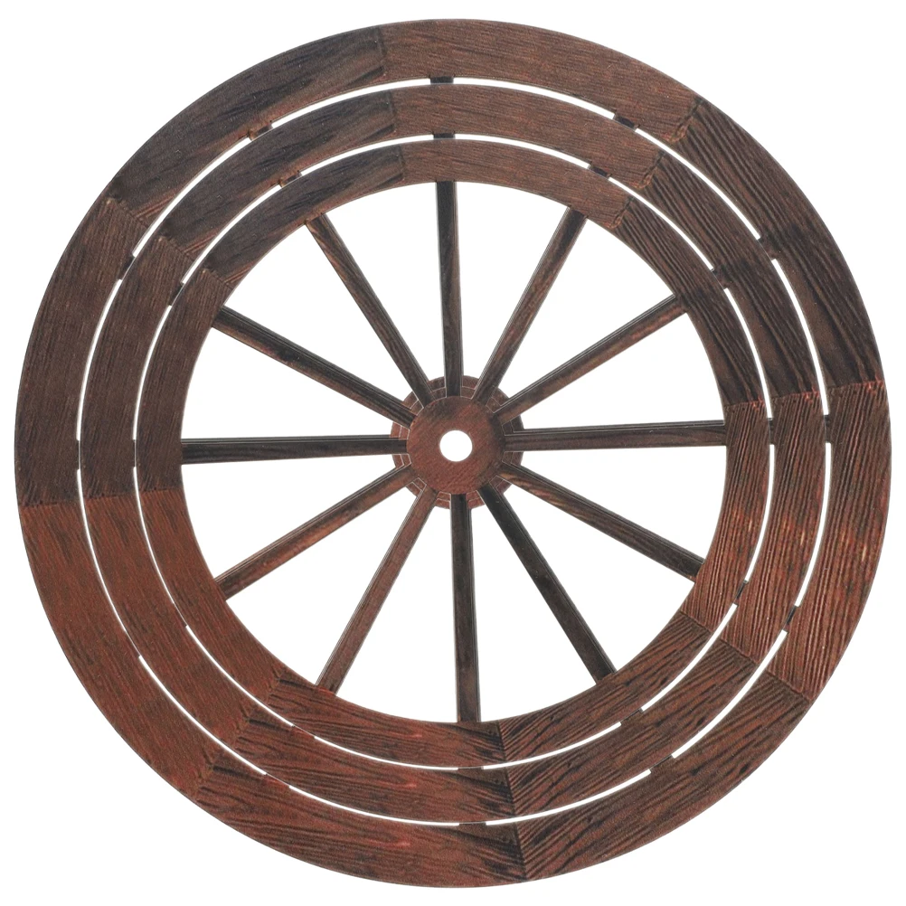 

3pcs Solid Wood Wagon Wheel Wall Decor Rustic Vintage Home Living Room Office Garden Decoration Wooden Craft Ornament