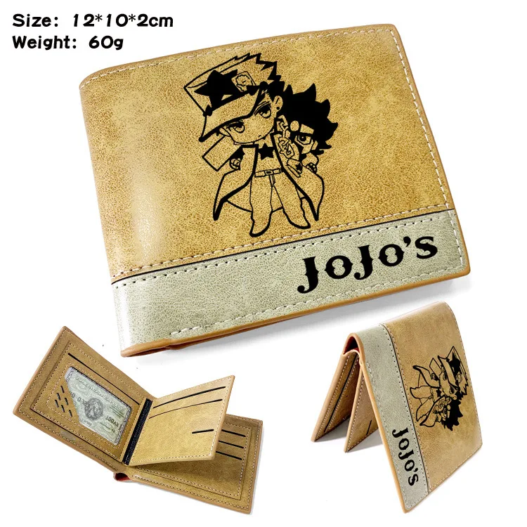 Anime JoJo Bizarre Adventure Wallet Khaki Coin Purse Card Holder Male or Female