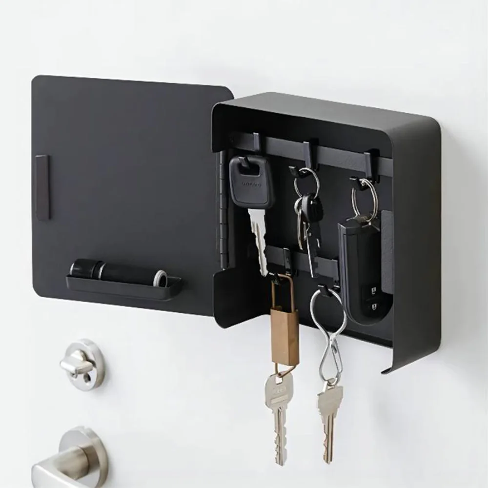 Japan Style Door Key Storage Box Rack Entrance Wall Hanging Artifact Personal Item Storage Box Multifunctional Simple Key Hooks