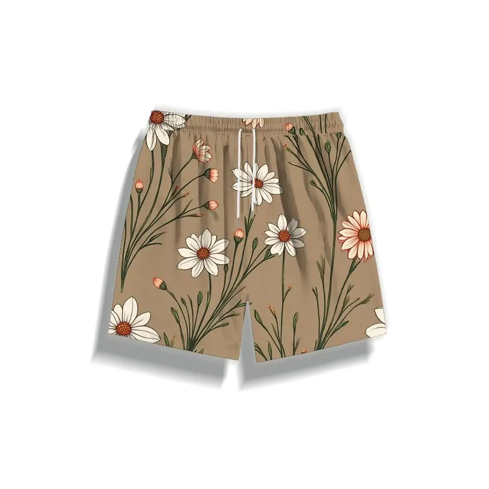 

1pcs Men's Short swim trunks2026 Summer 3D Printed Short sleeve running Pants sport Breathable Quick drying Polyester
