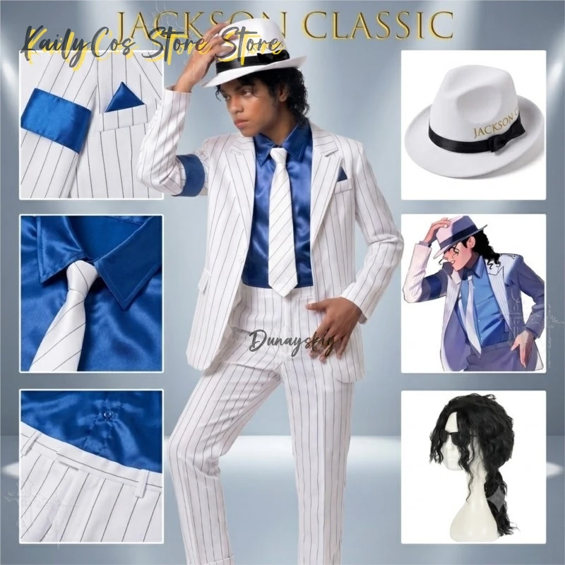 Michael Military Jacket Halloween Dress Up Smooth Criminal Cosplay  Costume Halloween Michael Jackson Beat It Billie Jean cos view 6