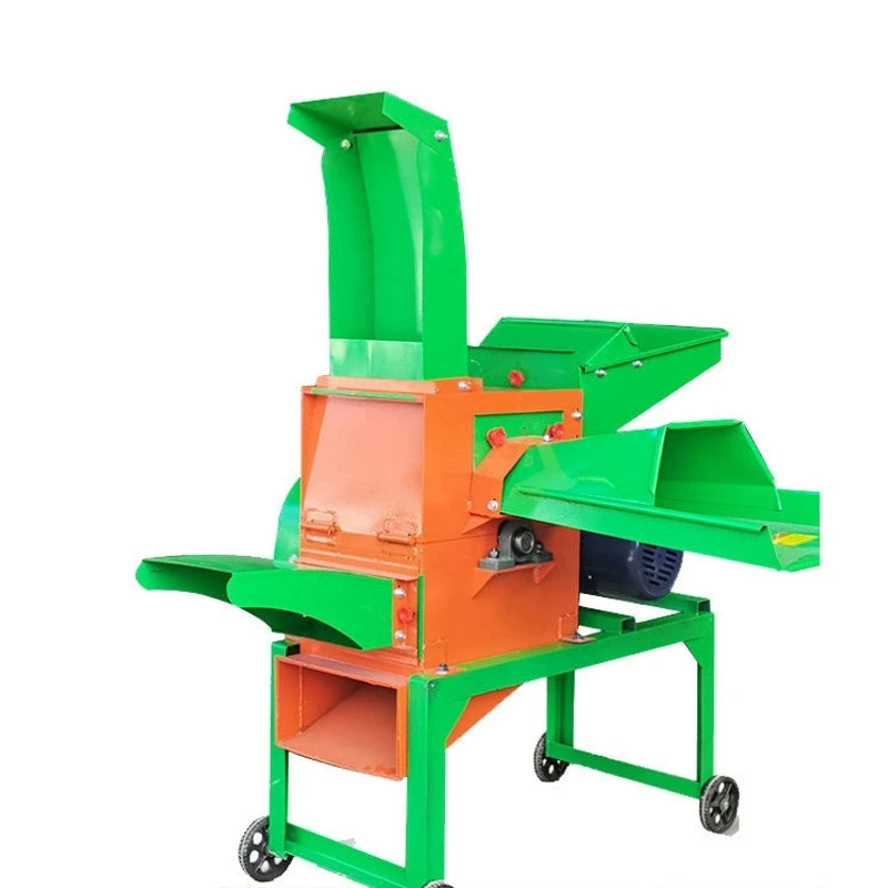 Wet Dry Dual Use Agricultural Automatic Chaff Cutter Grinder 2200W/3000W Electric Feed Crusher for Small Farm