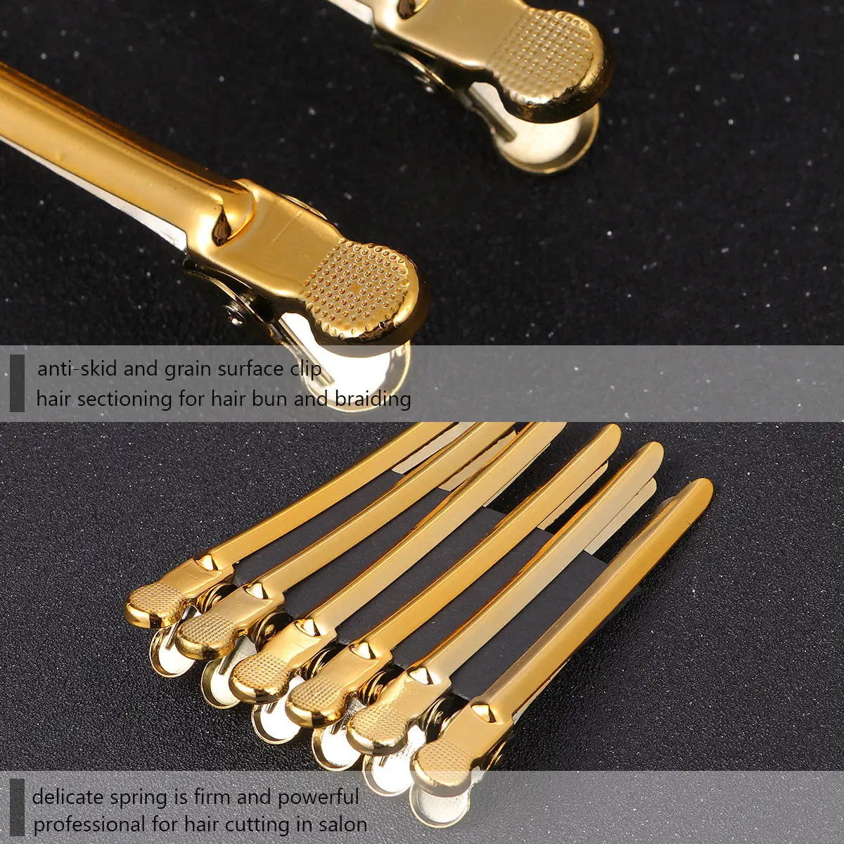 6Pcs Hairdressing Clip Set Metal Salon Clips Portable Hair Styling Clips for Hair Coloring Partition Positioning