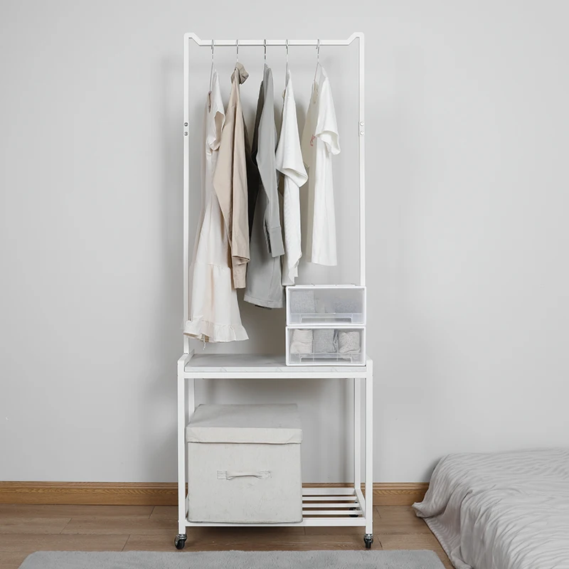 Display Clothes Rack Household Storage Holders Clothes Organizers Stand With Wheels Storage Containers Coat Rack