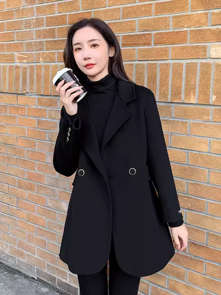 

Autumn and Winter New Women's Coat, Fashionable Commuting Waist Cinched Mid Length Double-sided Cashmere Woolen Coat