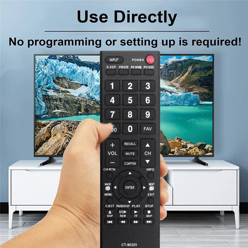 

2025 New-CT-90325 Remote Control Replace For Toshiba TV 55S41U 32C100U1/2 32DT1U 55HT1 55G310U 19AV600U 22SL400U 24SL410U 26C100