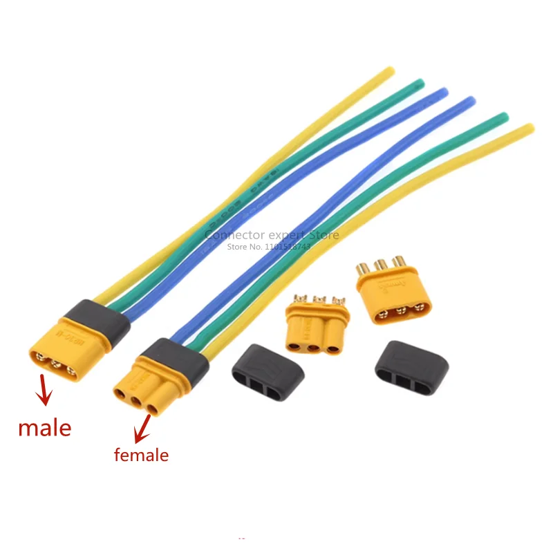 Amass MR30-M/FB Male and Female Model Aircraft Plug and Socket Three Hole Three Core with Sheath Solder Wire Type