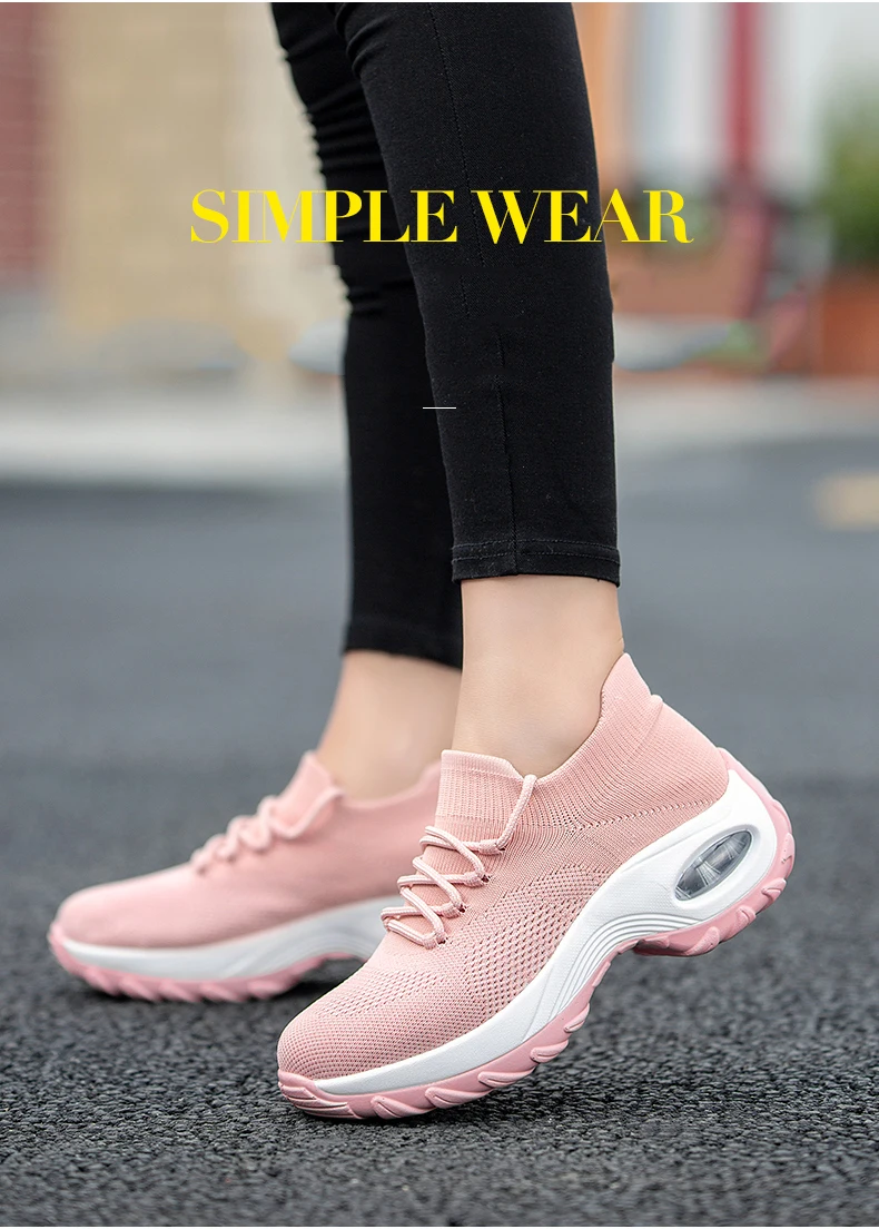 Women Platform Casual Shoes Breathable Mesh Sneakers Outdoor Sports Shoe Ladies Flats Wedges Tenis Feminino Female Walking Shoes