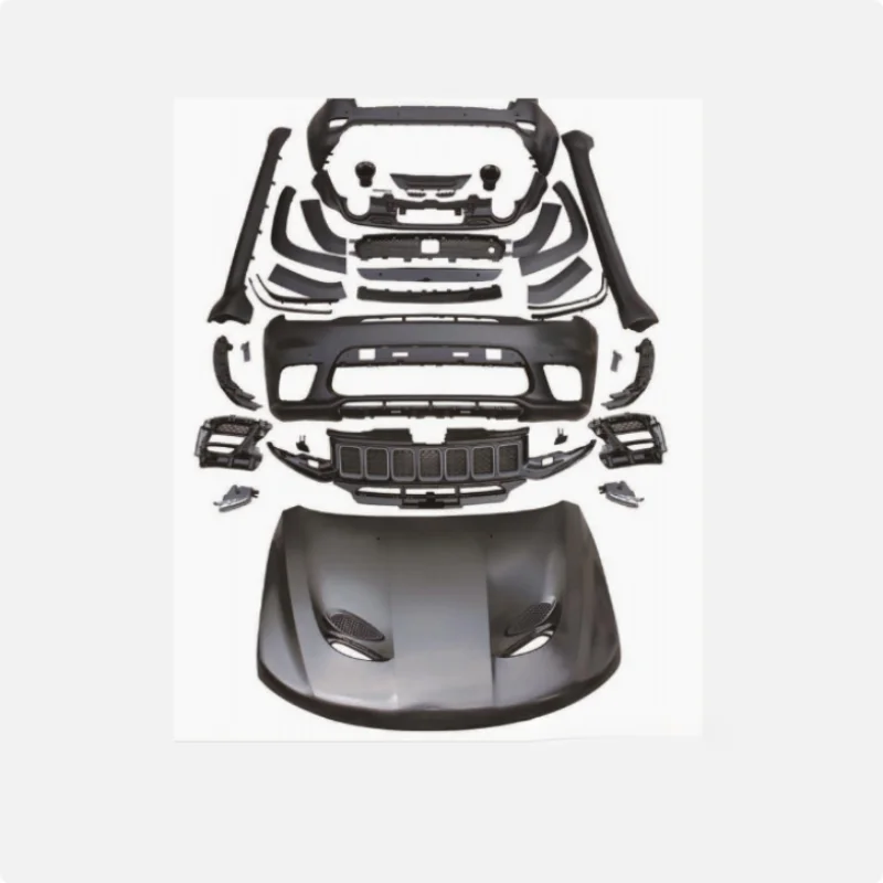 Auto Full Exterior Facelift Mod Assembly, Include Front Bumper, Rear Bumper, Side Skirts And Engine Hood, Bolt‑on Fitting Parts