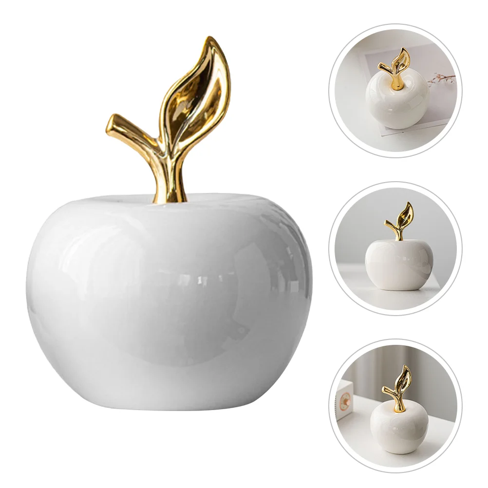 

Ceramic Apple Ornament Models Apples Adorns White Porcelain Fruit Figurine Fruitella Decorative Small Ornaments