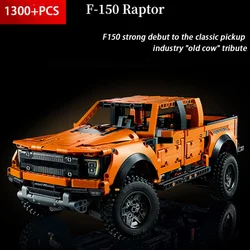 New Technical 1300+PCS Ford Raptors F-150 Pickup Truck Racing Car Building Blocks Vehicle Assemble Model Brick Toy For Kids Gift