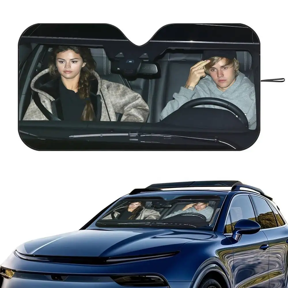 

J-Justin B-Bieber Забавный автомобильный солнцезащитный козырек на лобовое стекло Складной трехслойный изоляционный солнцезащитный козырек от присоски Блоки УФ-лучей Солнце