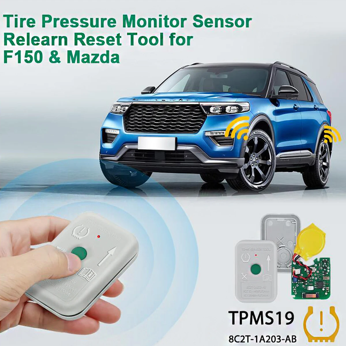 TPMS Sensor Tire TPMS 19 Presure Monitor Sensor TPMS Reset Tool TPMS19 8C2T1A203AB 8C2Z-1A203-A For Fo-rd
